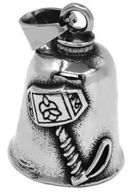 Campanella Personalizzata Martello Vichingo in Acciaio Inossidabile, Eco-Friendly, Campanella Protettiva per Motociclisti, <span class=keywords><strong>Collana</strong></span> Nera, Portachiavi <span class=keywords><strong>Oro</strong></span> Nero - Product Image 6