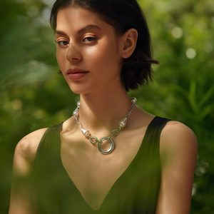 Collier de perles en acier inoxydable 316L avec placage or PVD, design de chaîne à maillons durable et résistant - Product Image 3