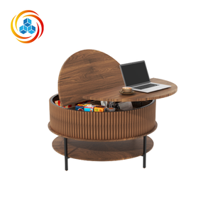 Contemporary Brown Lift Top <b>Coffee</b> <b>Table</b> Storage Cocktail <b>Table</b> Sturdy Steel Legs Easy Clean Safe Design for Living Room Office - Product Image 6
