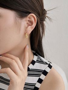Dylam Exclusive Design Tiny S925 <b>Silver</b> Rhodium 18K Gold Plated Twisted Irregular <b>Clip</b> on Hoop Earrings for Women Jewelry - Product Image 5