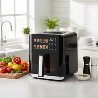 Friteuse à air carrée moderne en plastique 4,1-5L, sans huile, électrique, à commande numérique, antiadhésive, facile à utiliser, pour une cuisson saine et rapide à la maison