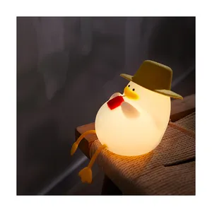 Little Gull Duck Night Light Cute Duck Silicone Patty Bedroom Timing Table Charging Ambient Lights