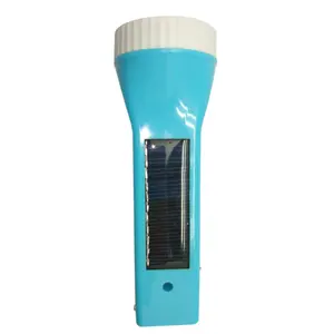 plastic body multifunctional hand held led torch light rechargeable solar powered flashlights with end light