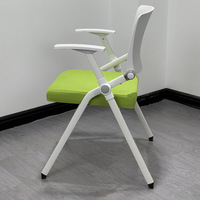 Chaise de formation pliable en maille avec tableau d'écriture et table rotative, chaise de conférence en tissu au design moderne pour usage commercial