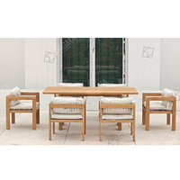 Ensemble de table et chaises de jardin en teck naturel Sigma Factory pour terrasse, restaurant, hôtel, extérieur