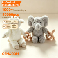 Porte-sucette en peluche éléphant, attache-sucette en peluche douce, jouet en peluche pour nouveau-né, cadeau de naissance