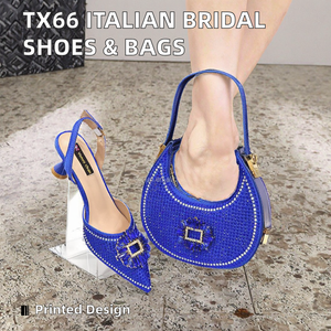 Robe de mariée style italien TX66 pour mariées africaines nigérianes, chaussures de mariage à bout ouvert et sacs assortis à boutons pour le printemps et l'été - Product Image 3