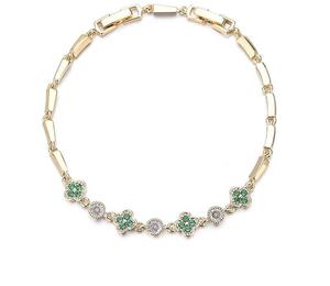 Bracelet trèfle vert plaqué or 18 carats, bijou porte-bonheur trèfle à quatre feuilles pour femme, tendance et inaltérable - Product Image 3