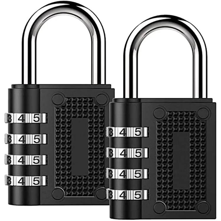 Sıcak satış siyah 4 haneli güvenlik kombinasyonu spor asma kilit güvenli şifre dijital numarası bagaj kilidi