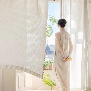 ZSHINE Modern Soft Drape Light-Filtering but Non-See-Through Vintage Sheer Curtain for BedroomLiving Room Bay <strong>Windows</strong> - Product Image 2