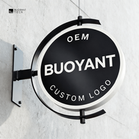 Enseigne lumineuse extérieure personnalisée Enseigne murale double face à DEL Boîte à lumière ronde Boîte à lumière extérieure Enseigne avec logo