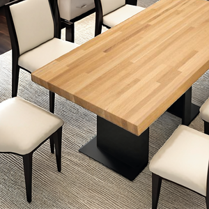Table autoportante traditionnelle Woodyoulike en bois massif de <span class=keywords><strong>Bubinga</strong></span>, à bords carrés, avec motif ondulé naturel, pour usage commercial - Product Image 2