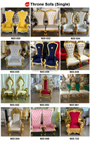 Chaise de mariage européenne à dossier haut en cuir, chaise de roi et de reine, chaises de trône dorées pour événements, banquets, hôtels, salons