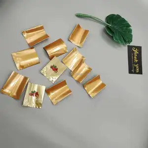 맞춤형 알루미늄 호일 달콤한 포장 파우치 황금 금속 롤리팝 포장 가방 작은 사탕 봉지
