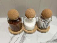 Bocaux de conservation alimentaire en verre avec couvercles en liège, base en chêne massif, portables, multifonctionnels, grande capacité, préservation de la fraîcheur, design moderne