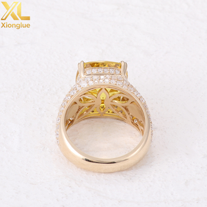 Hip Hop Luxury 10K 18K Gold Plated 0.3m Plating Thickness Yellow Round Natural Stones Unisex Gift <b>Chunky</b> Fashion <b>Rings</b> - Product Image 5
