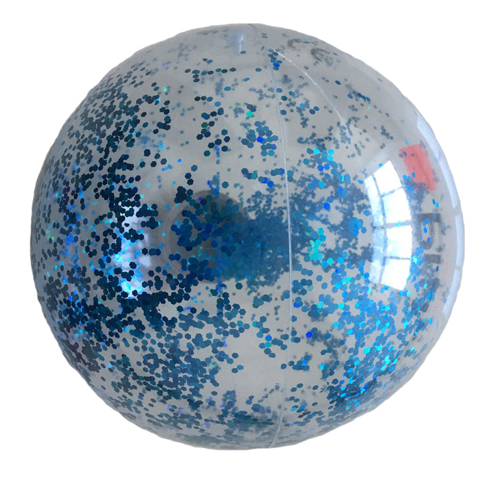 Promocional Pvc Custom Inflável beach ball com glitters dentro lantejoulas glitter inflável Water Ball