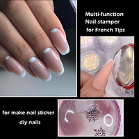 Tampon à ongles en plastique à petite tête transfrontalier populaire facile à appliquer outil de modèle de plaque à ongles