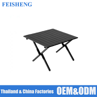 Table à manger pliable en acier pour le camping en plein air - Meubles d'extérieur
