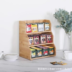 Support de rangement en bois pour sachets de thé, 37cm x 30.7cm x 19cm, organisateur multicouche pour restaurant, café, lait, thé, collations - Product Image 3