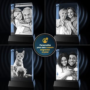 K9 cristal 3D <span class=keywords><strong>photo</strong></span> personnalisée cristal laser 3D cube de cristal gravé personnalisé avec base de lumière led - Product Image 2