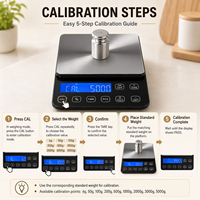 Báscula Digital de Cocina de Acero Inoxidable para Pesar Granos, Báscula Electrónica de Alimentos de Acero Inoxidable para el Hogar