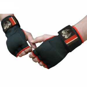 Gants faits main, 1 paire, équipement d'entraînement rouge, karaté Muay Taekwondo, avec Logo OEM, perçage et poinçonnage personnalisés, en Gel - Product Image 1