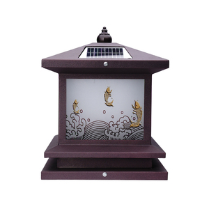 Outdoor Waterproof Garden Villa Fence Square Yard Post Cap Gate <strong>Light</strong> Iron Fence Post Solar <strong>Column</strong> Pillar <strong>Light</strong>