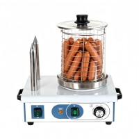 Machine à hot-dogs commerciale 220V en acier inoxydable, chauffe-pains à 2 rouleaux, facile à utiliser, haute efficacité, économie d'énergie