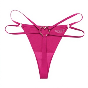 Women Sexy Heart Ring <b>Thong</b> Panties Solid Double Straps Low Waist T-Back Underwear Breathable <b>Seamless</b> Underwear for Women - Product Image 4