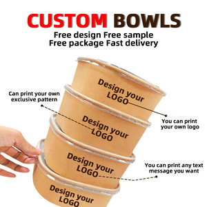Factory Supply Umwelt freundliches Kraft papier Einweg karton Sushi-Salat in Lebensmittel qualität Heiße Suppe Lieferung Papp teller Schalen - Product Image 3