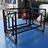 Meilleures ventes : Cabine de DJ portable pliable en alliage d'aluminium noir et blanc pour support de haut-parleur avec barre supérieure, table d'événement à vendre