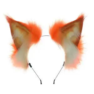 HY Hand simulation animal ears headdress cute plush comic exhibition Bobcat hair accessories props headband