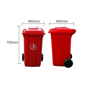 Dustbin de plástico, 240l, 120l, 100l ecológico recurso poeira de resíduos com 2 rodas