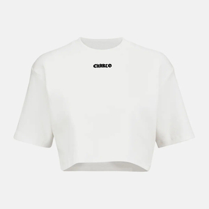 Camisetas de gran tamaño con hombros caídos personalizadas de alta calidad para <span class=keywords><strong>mujer</strong></span>, Top corto 250 Gsm 100%, Camiseta de cuello redondo de algodón orgánico para <span class=keywords><strong>mujer</strong></span> - Product Image 6