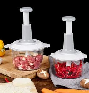 Hand press kitchen cutter kitchen vegetable and meat chopper stainless steel chopper