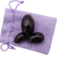 Mookaitedecor-huevos de Jade para mujer, Juego de 3 piedras de masaje, huevos de Yoni de obsidiana negra, para fortalecer los músculos del suelo pélvico
