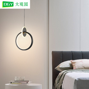 Luminaire suspendu moderne Dgy Grand View Garden, design minimaliste en forme d'anneau, éclairage pour chambre à coucher et salon, origine Zhongshan 314L - Product Image 2