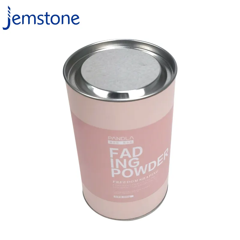 Seguridad alimentaria ronda de envasado en polvo de Rosa tubo de aluminio caja de papel de alimentos con tapa de lata de Metal lata