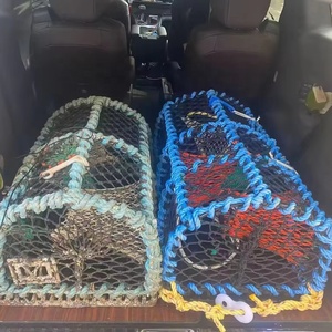 Durable <strong>Commercial</strong> 5mm Black Net Creel <strong>Lobster</strong> Creels34''*21''*17''cm Parlour <strong>Trap</strong> With Two Entry for Norway UK - Product Image 5
