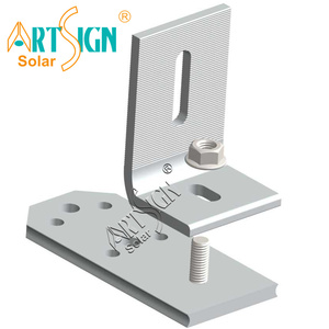 Support de pied en L étanche unique avec kit de montage clignotant sur système de montage solaire sur toit en bardeaux d'asphalte | Artsign - Product Image 3
