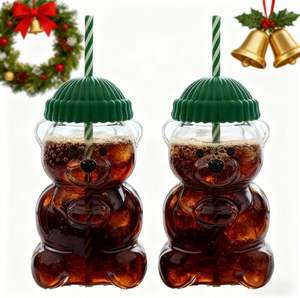 Klasik tasarım Teddy Bear şekilli cam Drinkware sevimli karikatür kahve ve suyu bardak Ins restoran kullanımı için çay ve süt için - Product Image 5