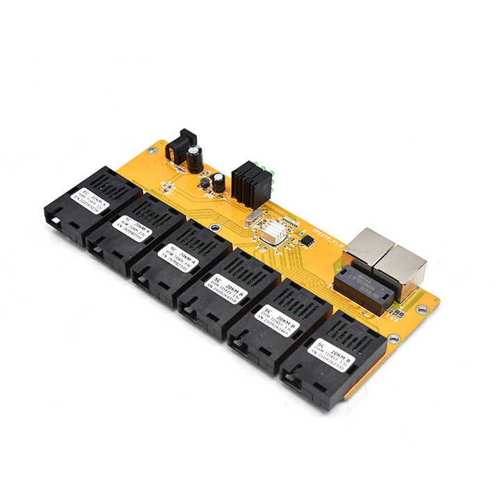 Passive Poe PCB Board - 6*10/100M SC Fiber & 2*RJ45 Ethernet