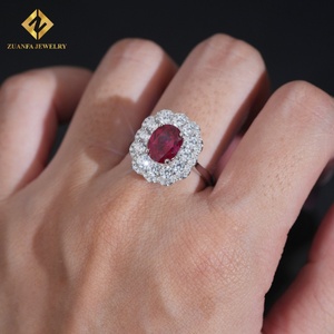 Anillo de Compromiso de Plata de Ley 925 con Diamantes, Joyería Roja en Oferta, Anillo de Piedras Preciosas de Lujo para Mujer - Product Image 6