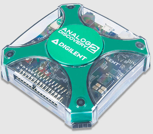 Analog Discovery 2: 100MS/s USB Oscilloscope, Logic Analyzer and Variable Power Supply