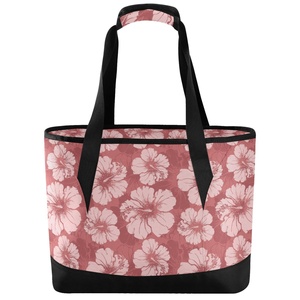 Hawaii Hibiscus Flowers Custom Design Waterproof Portable Insulated Cooler <b>Lunch</b> Picnic <b>Box</b> <b>Bag</b> <b>Lunch</b> <b>Bag</b> - Product Image 1