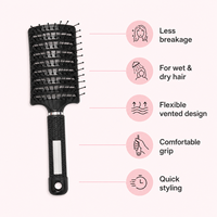 Brosse carrée professionnelle Tl à poils en nylon, antidérapante, séchage rapide, étanche, pour massage du cuir chevelu et démêlage, haute performance