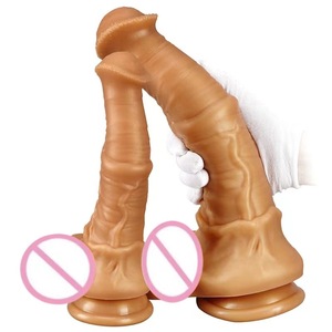 <span class=keywords><strong>Dildo</strong></span> de silicona con forma de pene de caballo dorado, simulación de pene animal, plug anal para adultos, colores surtidos, dildos de animales - Product Image 2