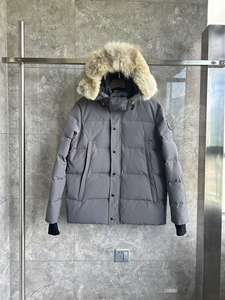 Giacca Invernale da <span class=keywords><strong>Uomo</strong></span> Stile Classico Alta Qualità Calda Antivento <span class=keywords><strong>con</strong></span> Pelliccia di Coyote Parka Canadese - Product Image 5