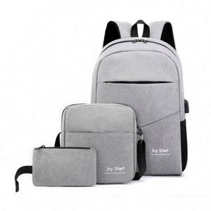 3 Pcs Set Nylon Fabric Business <b>Backpack</b> Large Capacity Shoulder Bag for Computer and Document - Product Image 3